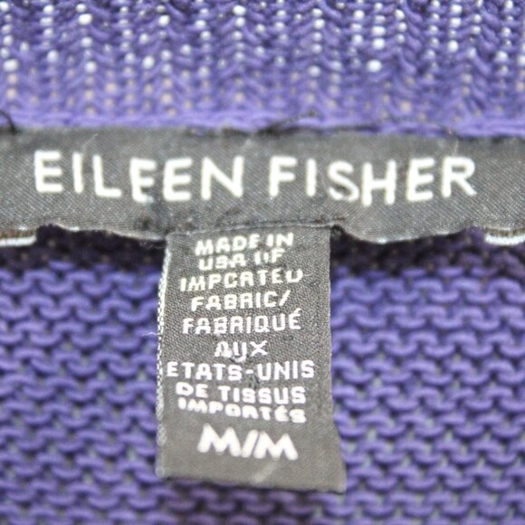 Eileen Fisher Long Sleeve Scoop Neck Sweater Organic Cotton Size Medium - Picture 2 of 3